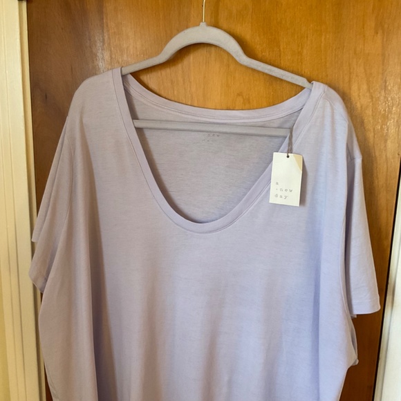 A New Day Women's Light Purple Sz 4X Casual T-Shirt Lightweight NEW - Picture 2 of 9
